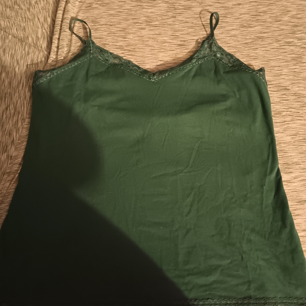No Boundaries Forest Green Lace Cami